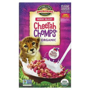 Cereales orgánico con bayas y chompas de guepardo, 284 g