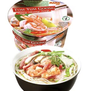 Tallarines de Arroz con Sopa y Gambas
